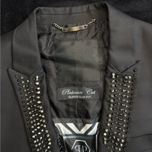 Philipp Plein Black Studded Blazer